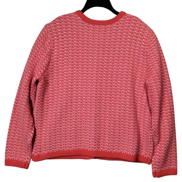 On 34th Women's Patterned Jacquard Button Up Cardigan Red Size XL - Picture 4 of 7
